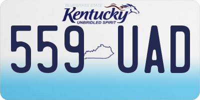 KY license plate 559UAD