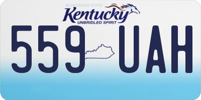 KY license plate 559UAH