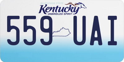 KY license plate 559UAI