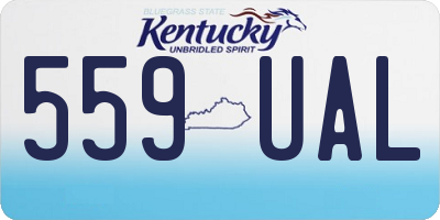 KY license plate 559UAL
