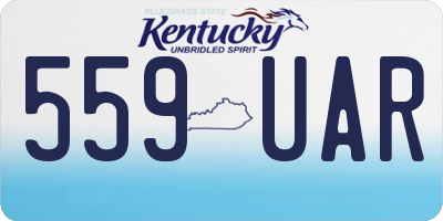 KY license plate 559UAR
