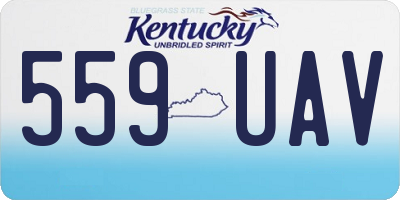 KY license plate 559UAV