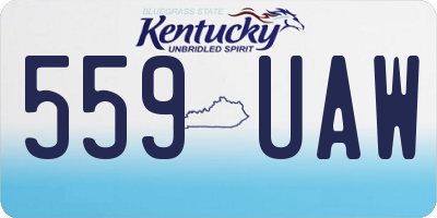 KY license plate 559UAW