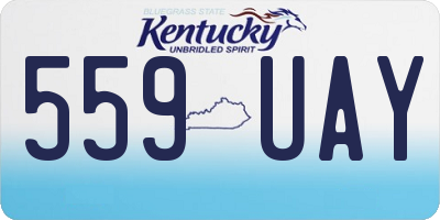 KY license plate 559UAY