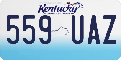 KY license plate 559UAZ