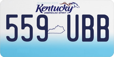 KY license plate 559UBB