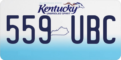KY license plate 559UBC