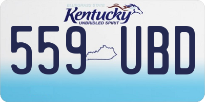KY license plate 559UBD