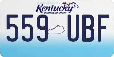 KY license plate 559UBF