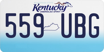 KY license plate 559UBG
