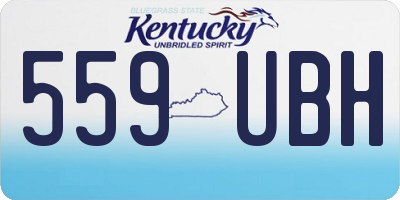 KY license plate 559UBH