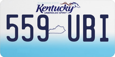 KY license plate 559UBI
