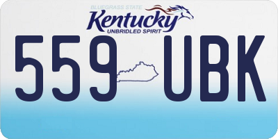 KY license plate 559UBK