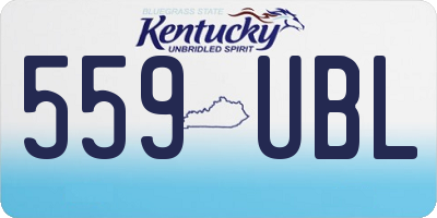KY license plate 559UBL