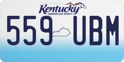 KY license plate 559UBM