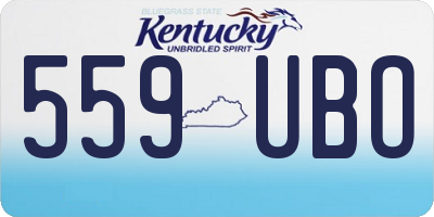 KY license plate 559UBO