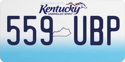 KY license plate 559UBP