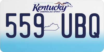 KY license plate 559UBQ