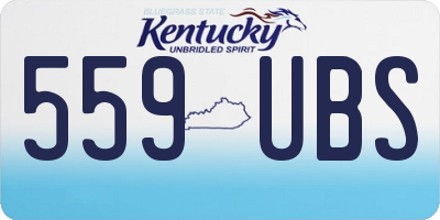KY license plate 559UBS