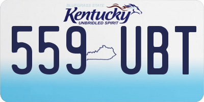 KY license plate 559UBT