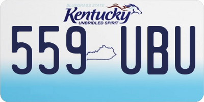 KY license plate 559UBU