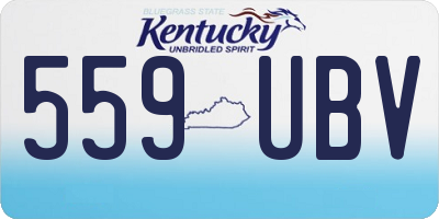 KY license plate 559UBV