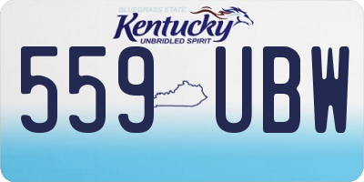 KY license plate 559UBW