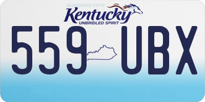 KY license plate 559UBX