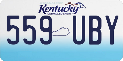 KY license plate 559UBY