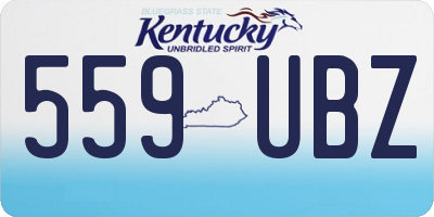 KY license plate 559UBZ