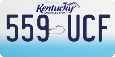KY license plate 559UCF