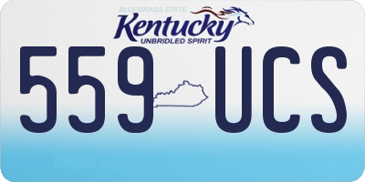 KY license plate 559UCS