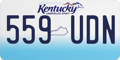 KY license plate 559UDN