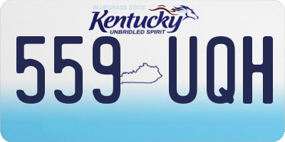 KY license plate 559UQH