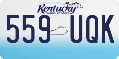 KY license plate 559UQK