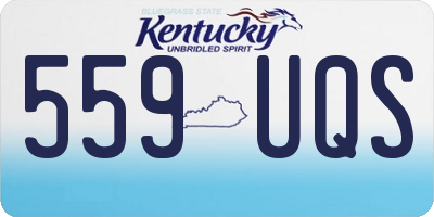 KY license plate 559UQS