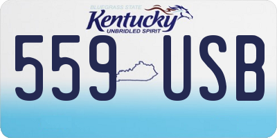 KY license plate 559USB