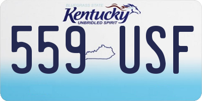 KY license plate 559USF