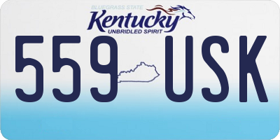KY license plate 559USK