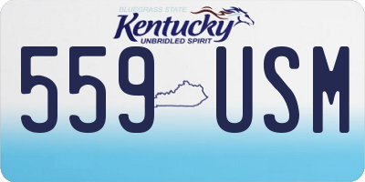 KY license plate 559USM