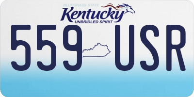 KY license plate 559USR