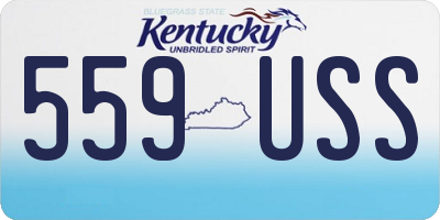 KY license plate 559USS