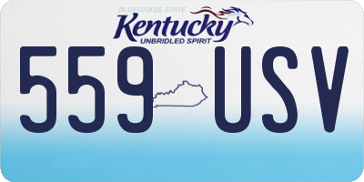 KY license plate 559USV