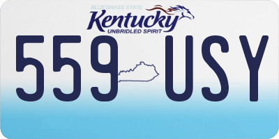 KY license plate 559USY