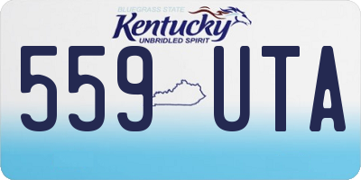 KY license plate 559UTA