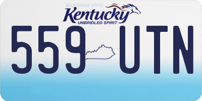 KY license plate 559UTN