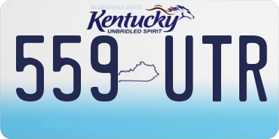 KY license plate 559UTR
