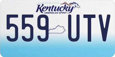 KY license plate 559UTV
