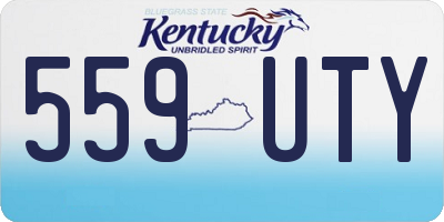 KY license plate 559UTY