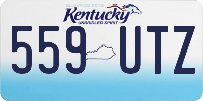 KY license plate 559UTZ